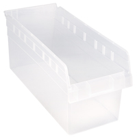 Store-Max Shelf Bins, 8-3/8" W x 8" H x 17-7/8" D, Clear, 56 lbs. Capacity Les Fournitures Industrielles Méga