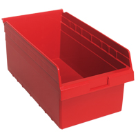 Store-Max Shelf Bins, 11-1/8" W x 8" H x 17-7/8" D, Red, 56 lbs. Capacity Les Fournitures Industrielles Méga