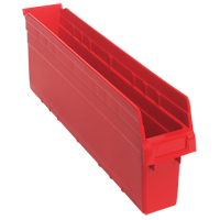 Store-Max Shelf Bins, 4-3/8" W x 8" H x 23-5/8" D, Red, 68 lbs. Capacity Les Fournitures Industrielles Méga