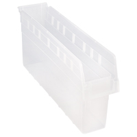 Store-Max Shelf Bins, 4-3/8" W x 8" H x 23-5/8" D, Clear, 68 lbs. Capacity Les Fournitures Industrielles Méga