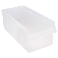 Store-Max Shelf Bins, 11-1/8" W x 8" H x 23-5/8" D, Clear, 68 lbs. Capacity Les Fournitures Industrielles Méga