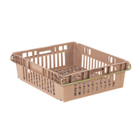 Contenant en plastique empilable Stack-N-Nest pour l'agriculture, 20,3" x 24" x 6,8", Beige Les Fournitures Industrielles Méga