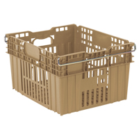 Contenant en plastique empilable Stack-N-Nest pour l'agriculture, 20" x 24" x 13,4", Beige Les Fournitures Industrielles Méga