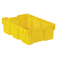 Contenant en plastique empilable Stack-N-Nest pour l'agriculture, 16" x 23,9" x 7,3", Jaune Les Fournitures Industrielles Méga