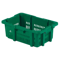 Contenant en plastique Stack-N-Nest pour la manutention des aliments, 16" x 23,9" x 8,8", Vert Les Fournitures Industrielles Méga