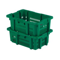 Contenant en plastique Stack-N-Nest pour la manutention des aliments, 16" x 23,9" x 8,8", Vert Les Fournitures Industrielles Méga