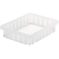 Divider Box&reg; Container, Plastic, 10.875" W x 8.25" D x 2.5" H, Clear Les Fournitures Industrielles Méga