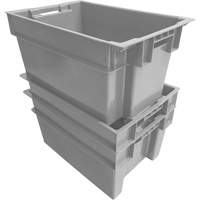 Contenant Stack & Nest, 16" la, 12" h x 24" p, Gris Les Fournitures Industrielles Méga