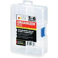 Boîte &agrave; compartiments en plastique, 4,75" la x 6,75" p x 2,25" h, 6 compartiments Les Fournitures Industrielles Méga