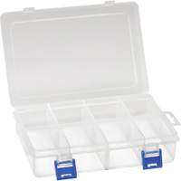 Boîte &agrave; compartiments en plastique, 5,5" la x 7,75" p x 1,75" h, 8 compartiments Les Fournitures Industrielles Méga