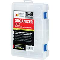 Boîte &agrave; compartiments en plastique, 6,25" la x 9,25" p x 2,2" h, 8 compartiments Les Fournitures Industrielles Méga