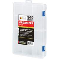 Boîte &agrave; compartiments en plastique, 7,75" la x 11,75" p x 2,2" h, 10 compartiments Les Fournitures Industrielles Méga