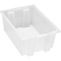 Heavy-Duty Stack & Nest Tote, 8" x 13.5" x 19.5", Clear Les Fournitures Industrielles Méga