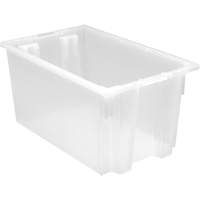 Heavy-Duty Stack & Nest Tote, 12" x 19.5" x 23.5", Clear Les Fournitures Industrielles Méga