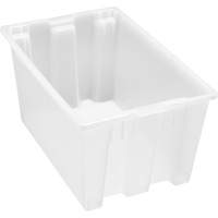 Heavy-Duty Stack & Nest Tote, 15" x 19.5" x 29.5", Clear Les Fournitures Industrielles Méga
