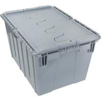 Contenant de distribution en plastique avec dessus basculant, 21,65" x 15,5" x 12,5", Gris Les Fournitures Industrielles Méga
