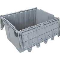 Contenant de distribution en plastique avec dessus basculant, 21,65" x 15,5" x 12,5", Gris Les Fournitures Industrielles Méga