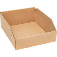 Boîtes profondes en carton ondul&eacute;, 11-3/4" la x 11-1/4" p x 4-1/2" h, Beige Les Fournitures Industrielles Méga