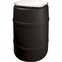 Polyethylene Drums, 55 US gal (45 imp. gal.), Open Top, Black Les Fournitures Industrielles Méga