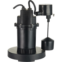 Pompe de puisard submersible thermoplastique, 2560 gal./h, 115 V, 4,6 A, 1/3 CV Les Fournitures Industrielles Méga