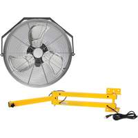 Trousse de ventilateur pour poste de travail industriel avec bras double verrouillable, Industriel, 3 vitesses, Diam&egrave;tre de 18" Les Fournitures Industrielles Méga