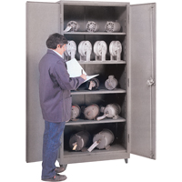 Heavy Gauge Storage Cabinets, Steel, 3 Shelves, 60" H x 36" W x 21" D, Grey Les Fournitures Industrielles Méga