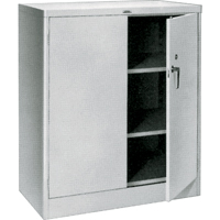 Counter High Cabinets, Steel, 2 Shelves, 42" H x 36" W x 21" D, Grey Les Fournitures Industrielles Méga