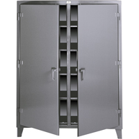 Armoires &agrave; double rangement, Acier, 8 Tablettes, 72" h x 48" la x 24" P, Gris fonc&eacute; Les Fournitures Industrielles Méga