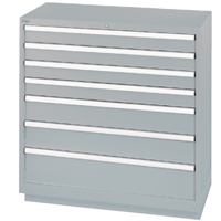 Armoires de rangement avec tiroirs, 7 tiroirs, 40-1/4" la x 22-1/2" p x 41-3/4" h, Gris Les Fournitures Industrielles Méga