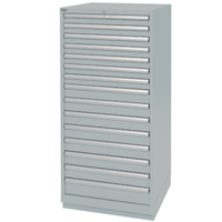 Armoires de rangement avec tiroirs, 15 tiroirs, 28-1/4" la x 28-1/2" p x 59-1/2" h, Gris Les Fournitures Industrielles Méga