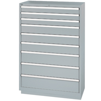 Armoires de rangement avec tiroirs, 9 tiroirs, 40-1/4" la x 22-1/2" p x 59-1/2" h, Gris Les Fournitures Industrielles Méga