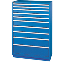 Armoires de rangement avec tiroirs, 10 tiroirs, 40-1/4" la x 22-1/2" p x 59-1/2" h, Bleu brillant Les Fournitures Industrielles Méga