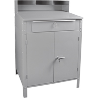 Cabinet Style Shop Desk, 34-1/2" W x 30" D x 53" H, Grey Les Fournitures Industrielles Méga
