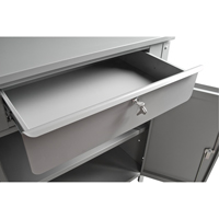 Cabinet Style Shop Desk, 34-1/2" W x 30" D x 53" H, Grey Les Fournitures Industrielles Méga