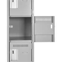 Clean Line Lockerette, 6 -tier, Bank of 4, 48" x 18" x 72", Steel, Beige, Rivet (Assembled) Les Fournitures Industrielles Méga