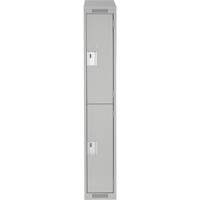 Clean Line Lockers, 2 -tier, 12" x 18" x 78", Steel, Grey, Rivet (Assembled) Les Fournitures Industrielles Méga