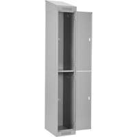 Clean Line Lockers, 2 -tier, Bank of 4, 48" x 18" x 78", Steel, Grey, Rivet (Assembled) Les Fournitures Industrielles Méga