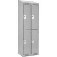 Clean Line Lockers, 2 -tier, Bank of 2, 24" x 18" x 78", Steel, Grey, Rivet (Assembled) Les Fournitures Industrielles Méga
