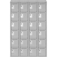 Clean Line Lockerette , 6 -tier, Bank of 4, 48" x 18" x 78", Steel, Grey, Rivet (Assembled) Les Fournitures Industrielles Méga