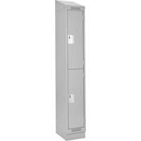 Clean Line Lockers, 2 -tier, 12" x 18" x 82", Steel, Grey, Rivet (Assembled) Les Fournitures Industrielles Méga
