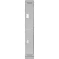 Clean Line Lockers, 2 -tier, 12" x 18" x 82", Steel, Grey, Rivet (Assembled) Les Fournitures Industrielles Méga