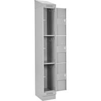 Clean Line Lockers, 3 -tier, Bank of 4, 48" x 18" x 82", Steel, Grey, Rivet (Assembled) Les Fournitures Industrielles Méga