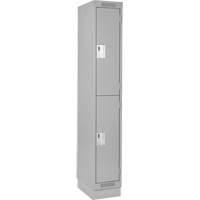 Clean Line Lockers, 2 -tier, 12" x 18" x 76", Steel, Grey, Rivet (Assembled) Les Fournitures Industrielles Méga