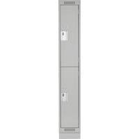 Clean Line Lockers, 2 -tier, 12" x 18" x 76", Steel, Grey, Rivet (Assembled) Les Fournitures Industrielles Méga