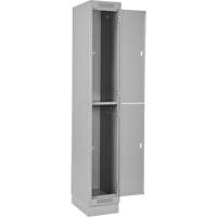 Clean Line Lockers, 2 -tier, Bank of 4, 48" x 18" x 76", Steel, Grey, Rivet (Assembled) Les Fournitures Industrielles Méga