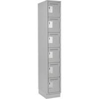 Clean Line Lockerette, 6 -tier, 12" x 18" x 76", Steel, Grey, Rivet (Assembled) Les Fournitures Industrielles Méga