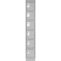 Clean Line Lockerette, 6 -tier, 12" x 18" x 76", Steel, Grey, Rivet (Assembled) Les Fournitures Industrielles Méga