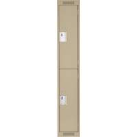 Clean Line Lockers, 2 -tier, 12" x 18" x 72", Steel, Beige, Rivet (Assembled) Les Fournitures Industrielles Méga