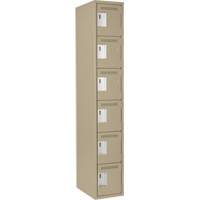 Petits casiers Clean Line, 6 niveaux, 12" x 18" x 72", Acier, Beige, Rivet (assembl&eacute;) Les Fournitures Industrielles Méga