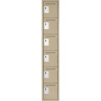 Petits casiers Clean Line, 6 niveaux, 12" x 18" x 72", Acier, Beige, Rivet (assembl&eacute;) Les Fournitures Industrielles Méga